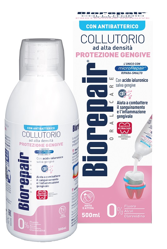 BIOREPAIR ORAL CARE COLLUTORIO ALTA INTENSITA' CON ANTIBATTERICO PROTEZIONE GENGIVE 500 ML - Farmacia Mastrangelo 
