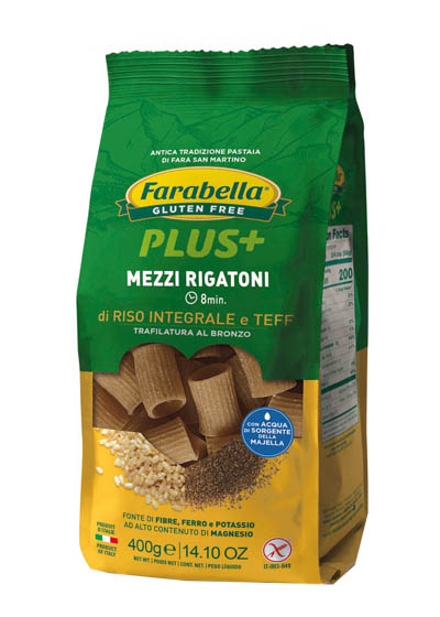 FARABELLA MEZZI RIGATONI RISO INTEGRALE TEFF 400 G - Farmacia Mastrangelo 