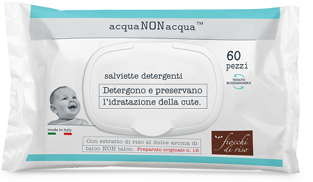 FIOCCHI DI RISO ACQUA NON ACQUA SALVIETTE DETERGENTI 60 PEZZI - Farmacia Mastrangelo 