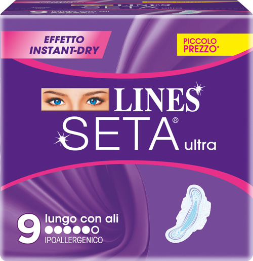LINES SETA ULTRA ASSORBENTI LUNGHI 9 PEZZI - Farmacia Mastrangelo 
