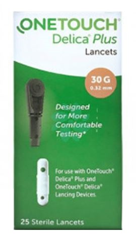 LANCETTE PUNGIDITO ONETOUCH DELICA PLUS 25 PEZZI - Farmacia Mastrangelo 