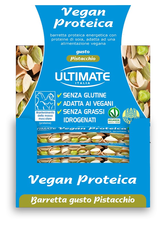 ULTIMATE BARRETTA VEGAN PROTEICA PISTACCHIO 24 X 40 G - Farmacia Mastrangelo 