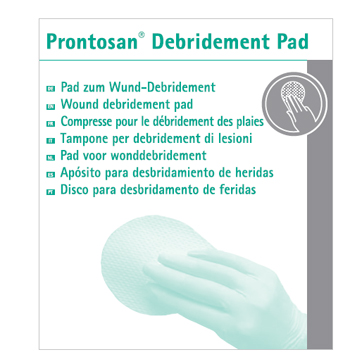 TAMPONE STERILE MONOUSO PRONTOSAN DEBRIDEMENT PAD IN POLIESTERE/POLIPROPILENE ASSORBENTE SPESSORE 3 MM SUPERFICIE 74,75 CMQ MISURA 9X13 CM 10 PEZZI - Farmacia Mastrangelo 