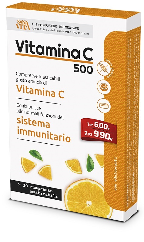 SANAVITA VITAMINA C MASTICABILE 30 COMPRESSE - Farmacia Mastrangelo 