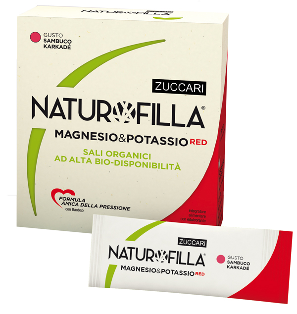 NATUROFILLA MAGNESIO & POTASSIO RED GUSTO SAMBUCO-KARKADE' 14 STICK PACK - Farmacia Mastrangelo 