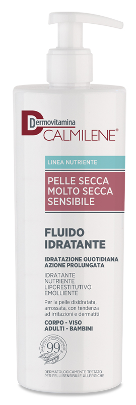 DERMOVITAMINA CALMILENE FLUIDO IDRATANTE PER PELLE SECCA, MOLTO SECCA E SENSIBILE 500 ML - Farmacia Mastrangelo 