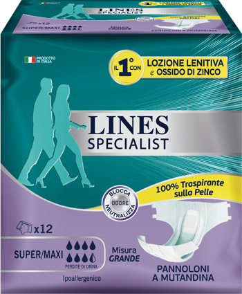LINES SPECIALIST PANNOLONE A MUTANDA GRANDE 12  PEZZI - Farmacia Mastrangelo 