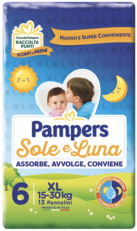 PAMPERS SOLE E LUNA XL 13 PEZZI - Farmacia Mastrangelo 