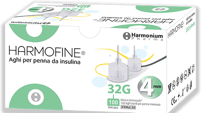 AGO HARMOFINE PENNA DA INSULINA GAUGE 32 4MM 100 PEZZI - Farmacia Mastrangelo 