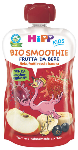 HIPP BIO SMOOTHIES MELA/BAN/FRUTTI ROSSI 120 ML - Farmacia Mastrangelo 