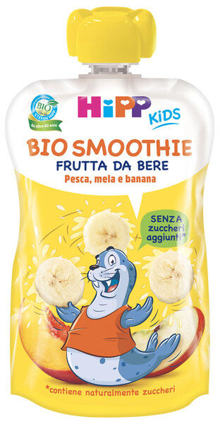 HIPP BIO SMOOTHIES MELA/BAN/PESCA 120 ML - Farmacia Mastrangelo 