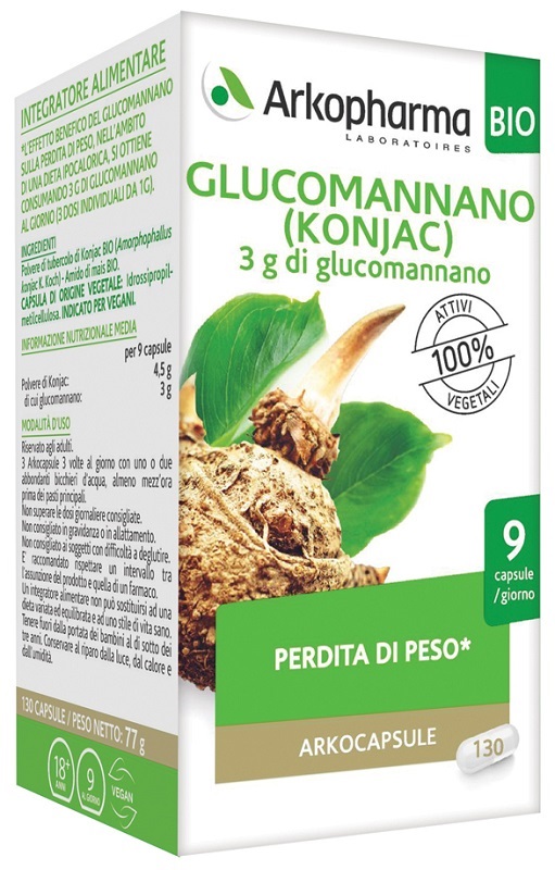 ARKO CAPSULE GLUCOMANNANO BIO 130 CAPSULE - Farmacia Mastrangelo 