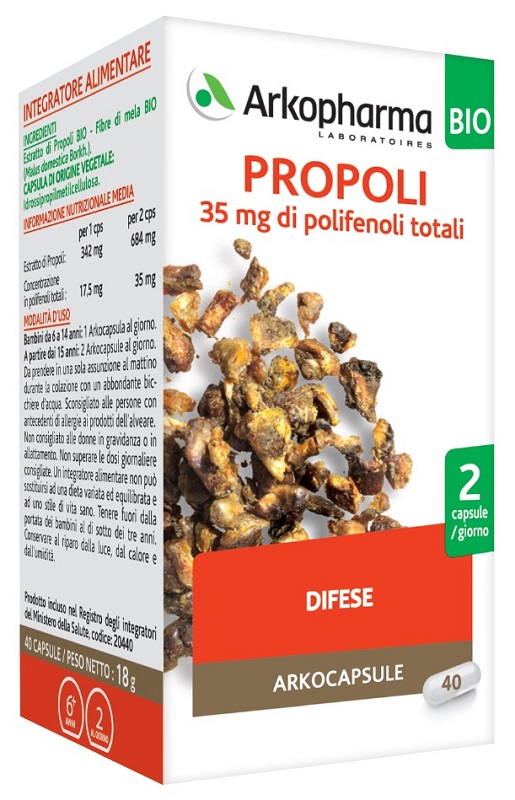 ARKOPHARMA PROPOLI BIO 40 CAPSULE - Farmacia Mastrangelo 