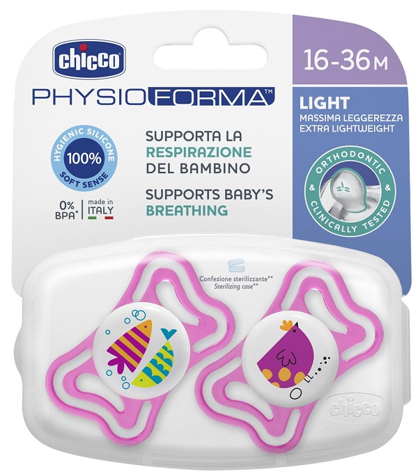 CHICCO SUCCHIETTO LIGHT GIRL SILICONE 16-36 MESI 2 PEZZI - Farmacia Mastrangelo 