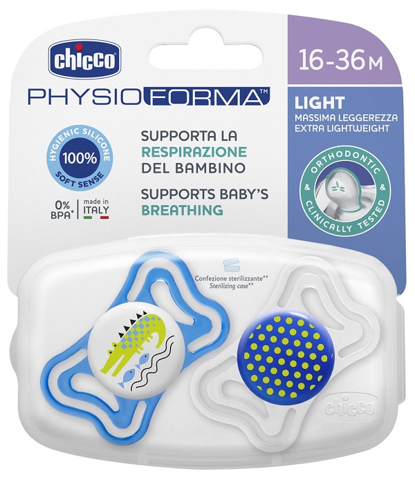 CHICCO SUCCHIETTO LIGHT BOY SILICONE 16-36 MESI 2 PEZZI - Farmacia Mastrangelo 