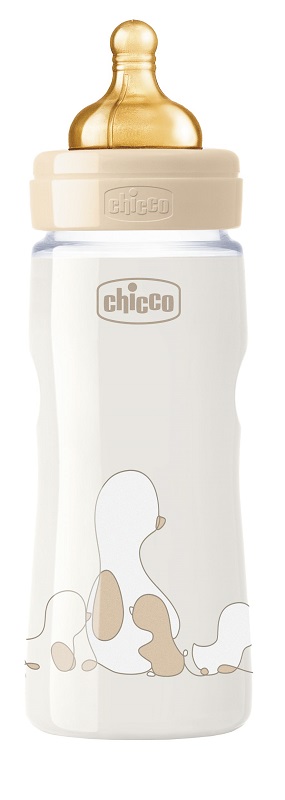 CHICCO BIBERON ORIGINAL 330ML TOUCH REGULAR UNISEX CON TETTARELLA IN CAUCCIU' - Farmacia Mastrangelo 