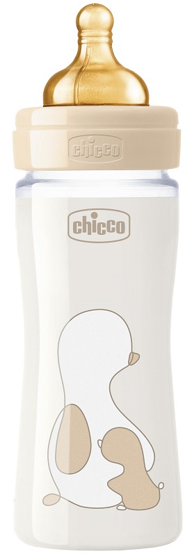 CHICCO BIBERON ORIGINAL 240ML VETRO 1 FORO 1 FORO UNISEX CON TETTARELLA IN CAUCCIU' - Farmacia Mastrangelo 