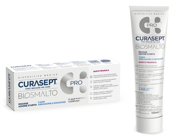 CURASEPT BIOSMALTO MOUSSE CARIE FRAGOLA 50 ML - Farmacia Mastrangelo 
