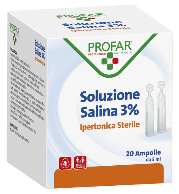 SOLUZIONE IPERTONICA 3% PROFAR 5 ML 20 PEZZI - Farmacia Mastrangelo 