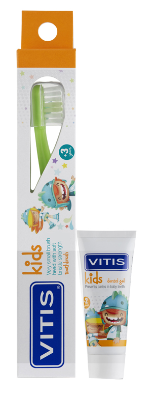 VITIS KIDS SPAZZOLINO + GEL 8 ML - Farmacia Mastrangelo 