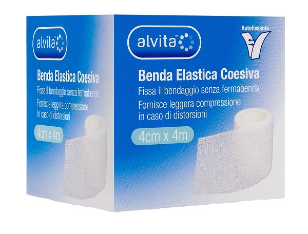BENDA ELASTICA AUTOADESIVA ALVITA 4X4CM - Farmacia Mastrangelo 