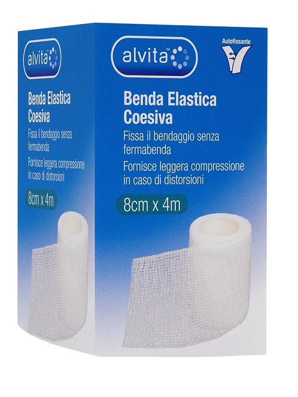 BENDA ELASTICA AUTOADESIVA ALVITA 8X4CM - Farmacia Mastrangelo 