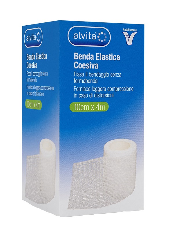 BENDA ELASTICA AUTOADESIVA ALVITA 10X4CM - Farmacia Mastrangelo 