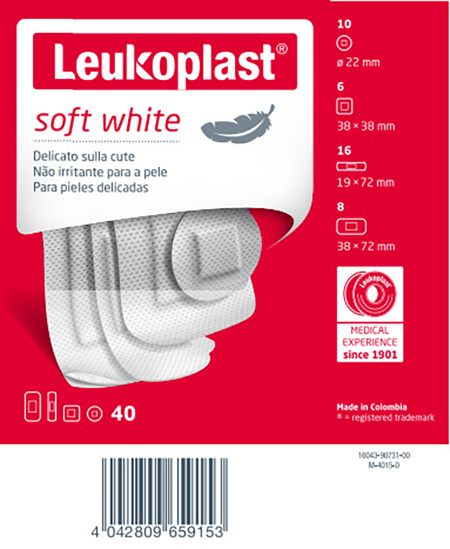 LEUKOPLAST SOFT WHITE 40 PEZZI ASSORTITI - Farmacia Mastrangelo 