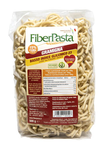 FIBERPASTA GRAMIGNA BASSO INDICE GLICEMICO 500 G - Farmacia Mastrangelo 