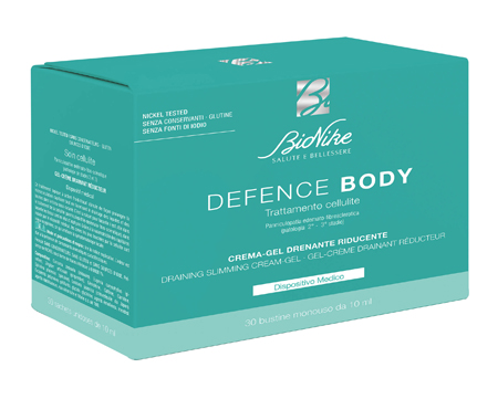 DEFENCE BODY TRATTAMENTO CELLULITE CREMA GEL DRENANTE RIDUCENTE 30 BUSTINE DA 10 ML - Farmacia Mastrangelo 