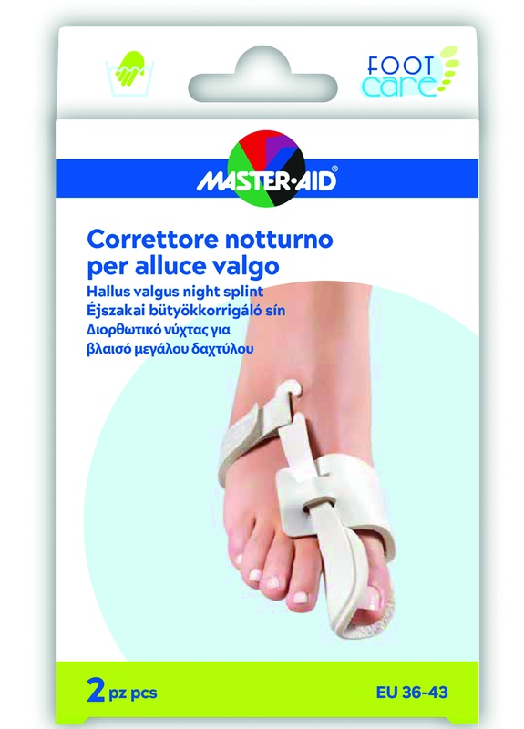 CORRETTORE NOTTE ALLUCE VALGO MASTER-AID FOOTCARE 36-43 2 PEZZI D10 - Farmacia Mastrangelo 