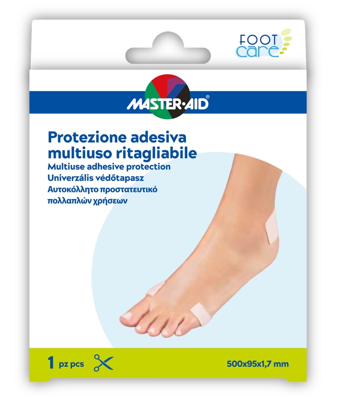 PROTEZIONE ADESIVA MULTIUSO MASTER-AID FOOTCARE RITAGLIABILE 50X9,5 CM A6 - Farmacia Mastrangelo 