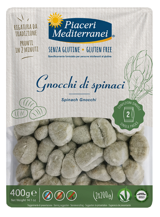 PIACERI MEDITERRANEI GNOCCHI DI SPINACI 400 G - Farmacia Mastrangelo 