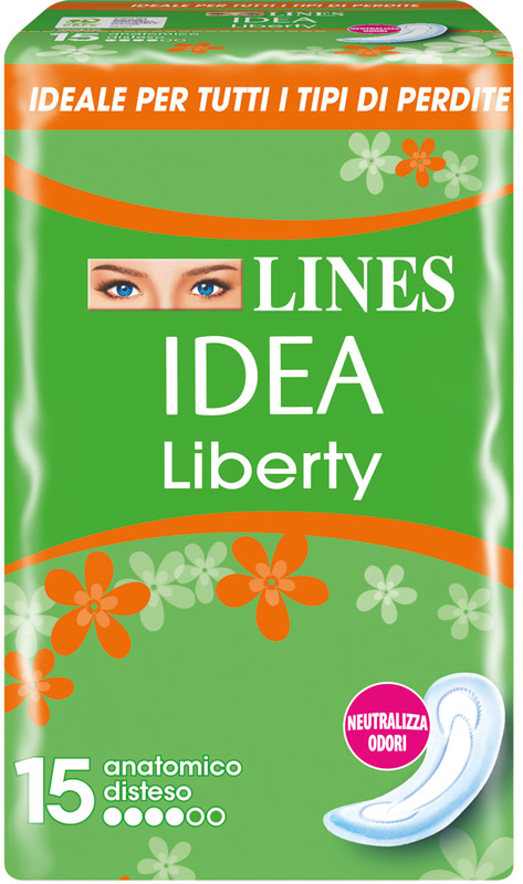 LINES IDEA ASSORBENTE LIBERTY ANATOMICO 15 PEZZI - Farmacia Mastrangelo 