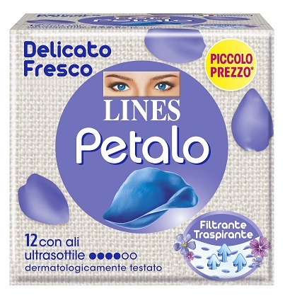 LINES PETALO BLU ASSORBENTE CON ALI 12 PEZZI - Farmacia Mastrangelo 