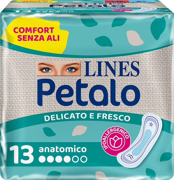 LINES PETALO BLU ASSORBENTE ANATOMICO 13 PEZZI - Farmacia Mastrangelo 