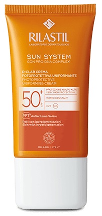 RILASTIL SUN SYSTEM D-CLAR SPF 50+ CREMA LIGHT 40 ML - Farmacia Mastrangelo 