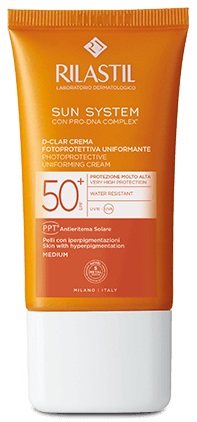 RILASTIL SUN SYSTEM D-CLAR SPF 50+ CREMA MEDIUM - Farmacia Mastrangelo 