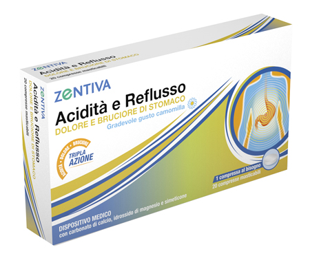 ZENTIVA ACIDITA' REFLUSSO 20 COMPRESSE MASTICABILI - Farmacia Mastrangelo 