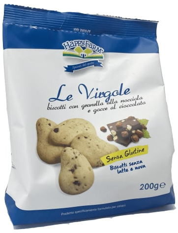 HAPPY FARM VIRGOLE GOCCE CIOCCOLATA E GRANELLA NOCCIOLE 200 G - Farmacia Mastrangelo 