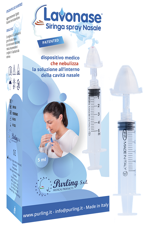 LAVONASE SIRINGA SPRAY NASALE NON STERILE 5 ML LUER-LOCK CON CAPPUCCIO + UGELLO NASALE CON RACCORDO LUER-LOCK + PERFORATORE CON VALVOLA NON RITORNO CON TAPPO - Farmacia Mastrangelo 