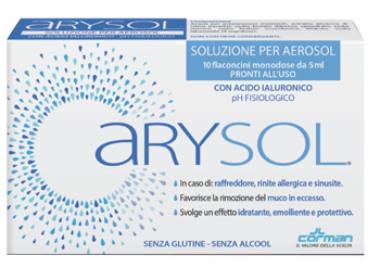 ARYSOL SOLUZIONE ADULTI PER AEROSOL CON ACIDO IALURONICO PH FISIOLOGICO 10 FLACONCINI MONODOSE DA 5 ML - Farmacia Mastrangelo 