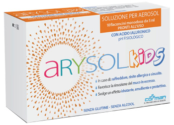 ARYSOL KIDS SOLUZIONE BAMBINI PER AEROSOL CON ACIDO IALURONICO PH FISIOLOGICO 10 FLACONCINI MONODOSE DA 5 ML - Farmacia Mastrangelo 