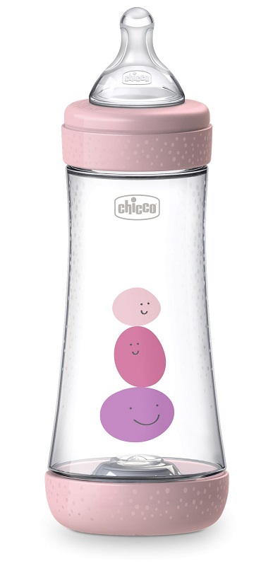 CHICCO BIBERON PERFECT 5 GIRL 300 ML IN SILICONE 3 FORI - Farmacia Mastrangelo 