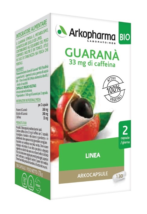 ARKO CAPSULE GUARANA' BIO 130 CAPSULE - Farmacia Mastrangelo 