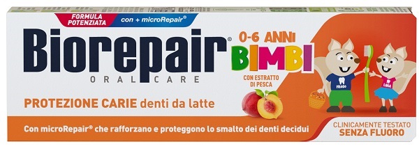 BIOREPAIR ORAL CARE KIDS 0-6 ANNI DENTI DA LATTE DENTIFRICIO CON ESTRATTO DI PESCA 50 ML - Farmacia Mastrangelo 