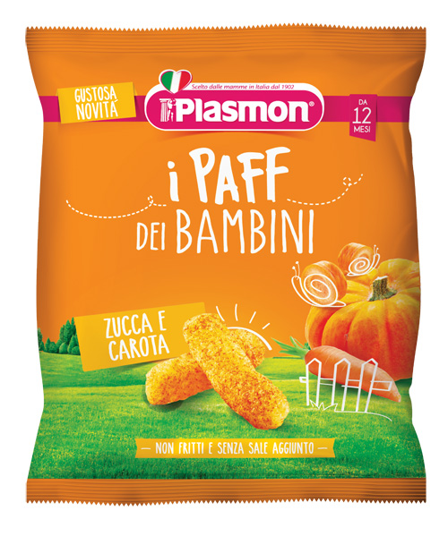 PLASMON DRY SNACK PAFF ZUCCA CAROTE 15 G - Farmacia Mastrangelo 