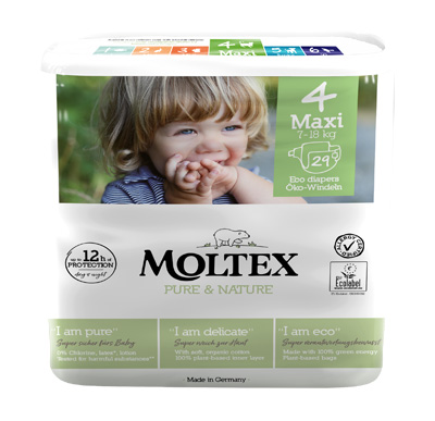 PANNOLINI MOLTEX PURE & NATURE MAXI 7-14 KG TAGLIA 4 29 PEZZI - Farmacia Mastrangelo 