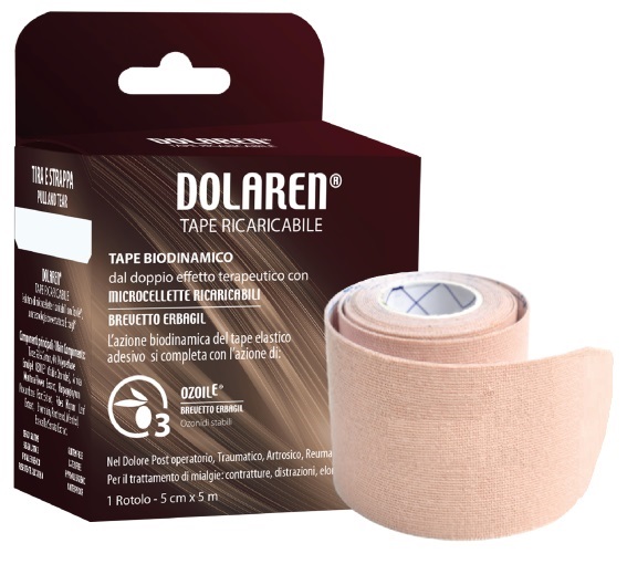 DOLAREN TAPE RICARICABILE CEROTTO TERAPEUTICO BEIGE CM 5X5 M IN ROTOLO - Farmacia Mastrangelo 