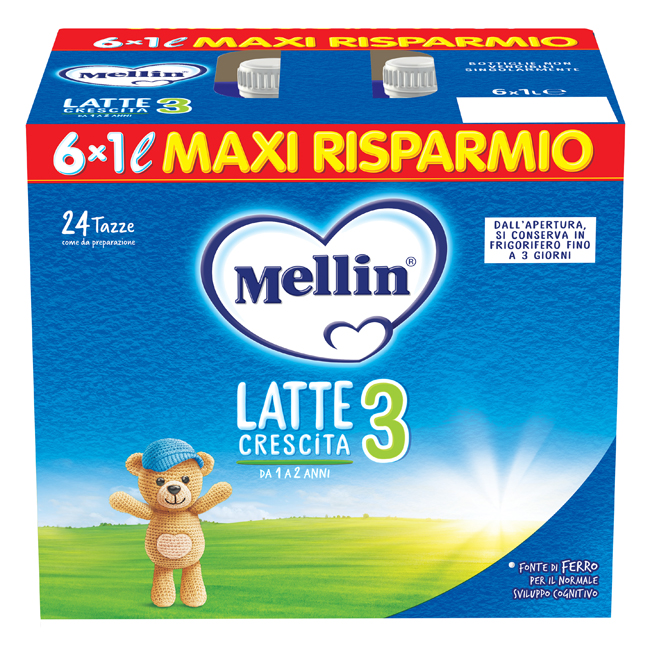 MELLIN 3 LATTE 6X1000 ML - Farmacia Mastrangelo 